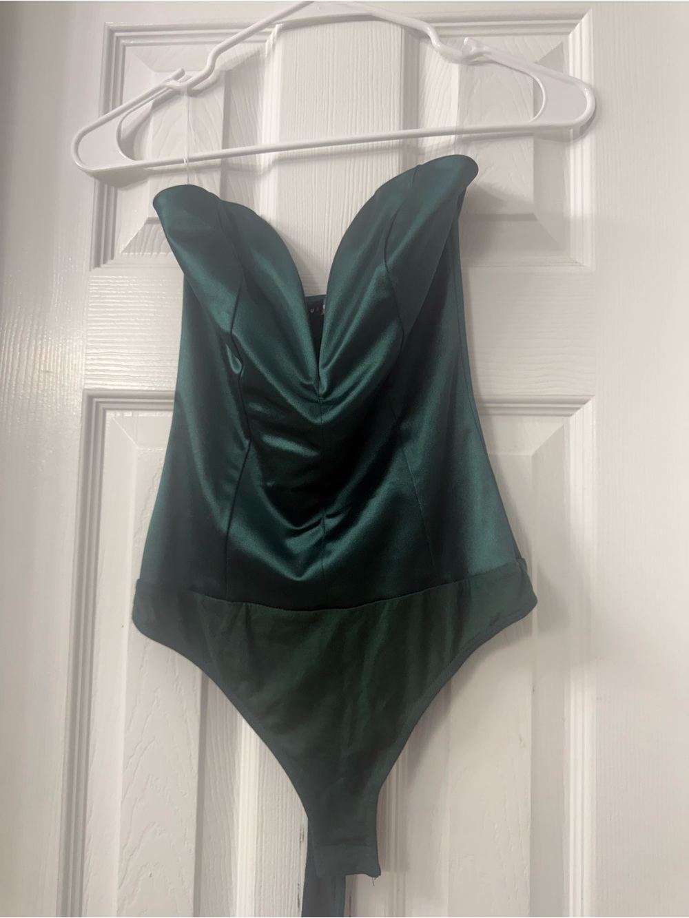 Emerald Green Satin Body Suit